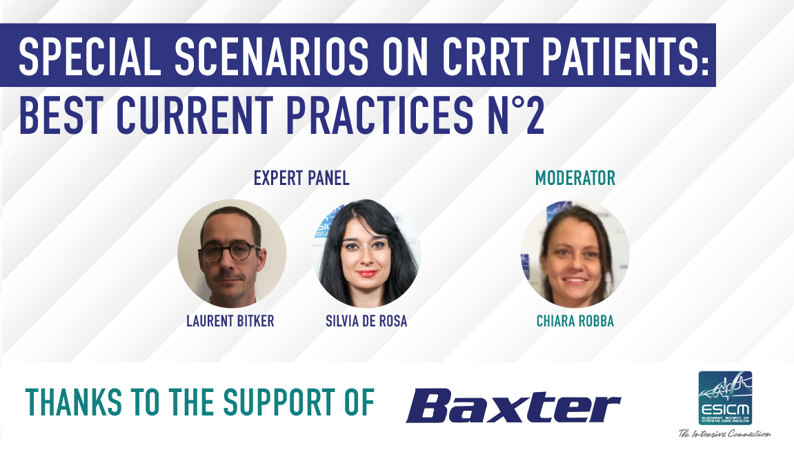 Special scenarios on CRRT patients: Best current practices n°2