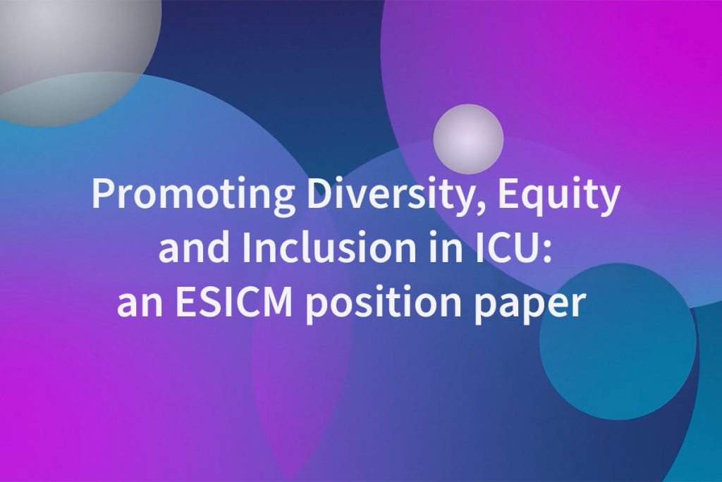 Promoting equity, diversity and inclusion in intensive...